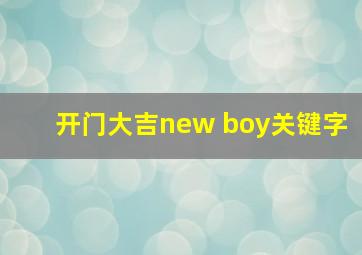 开门大吉new boy关键字